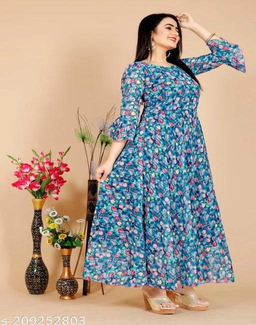 Gola Digital Printed Kurti-Gown - Springkart 