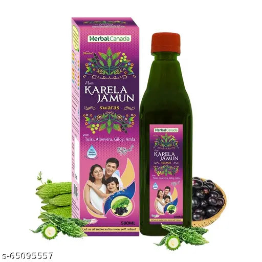Herbal Canada Karela Jamun | Pack of 3 | May Helpful In maintaining Sugar Level |100% Ayurvedic-500ML-(Pack of-3) - Springkart 