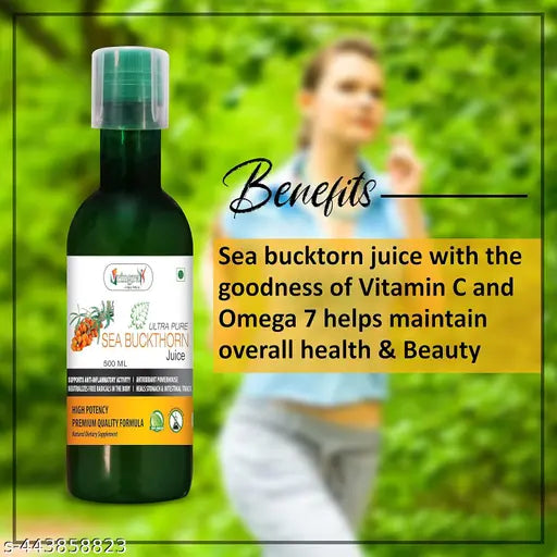 Vringra Sea Buckthorn Juice | Immunity Booster | Natural Source Of Vitamin C | Himalayans Berry Extract-500ml (Pack Of 2) - Springkart 
