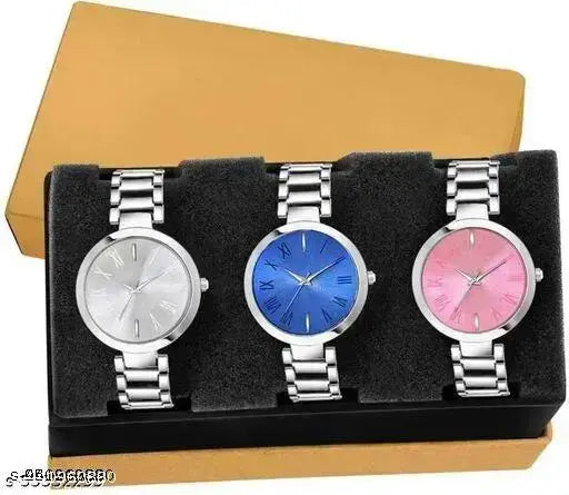 steel belt watches 3x combo