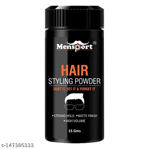 Mensport Hair Volumizing Powder strong hold | Matte Finish | 24 hrs hold | Natural & Safe Hair Styling Powder Pack of 1 15 Gms - Springkart 