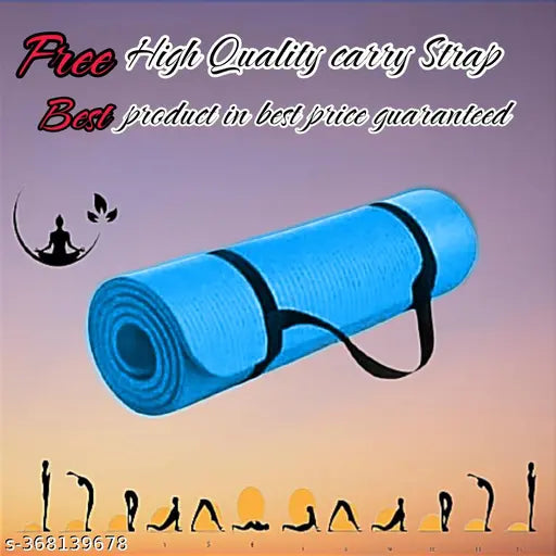 Yoga Mat 4MM WITH HIGH ELASTIC YOGA MAT CARRY STRAP (FREE) DOUBLE COLOR ATTRACTION