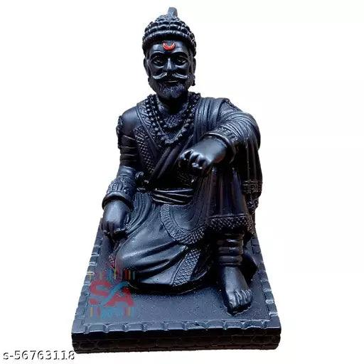 Chhatrapati Shivaji Maharaj The Legand of Maharashtra Statue MAT Finish (Black, 3.1 Inch) Idols & Figurines - Springkart 