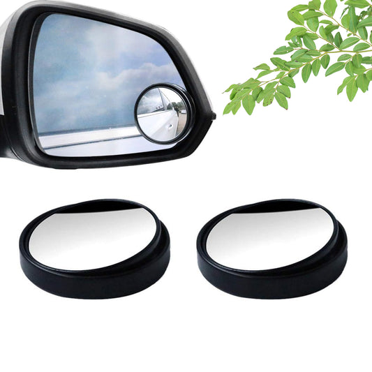 6205 360degree Blind Spot Round Wide Angle Adjustable Convex Rear View Mirror - Pack Of 2 - Springkart 