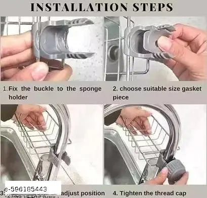 Stainless Steel Adjustable Sink Faucet Shelf Drain Rack | Sink Shelf Soap Sponge Drain Rack Steel | Sink Caddy Organizer