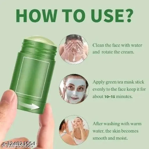 Green Tea Cleansing Mask Stick For Face | Blackheads Whiteheads Oil Control & Anti-Acne | (Pack of 2) - Springkart 