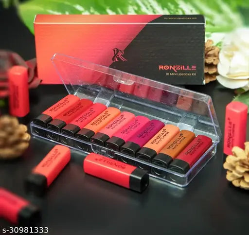 Ronzille Pocket Matte Lipstick set o 10 pc
