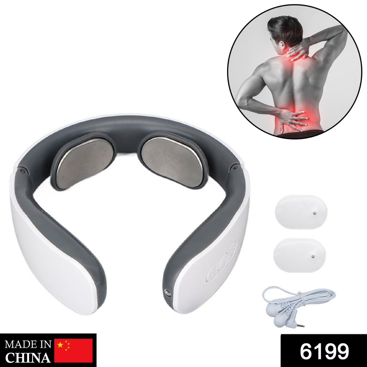 6199 Electric Neck Massager For Deep Tissue Pain Relief Cervical Vertebra Massager - Springkart 