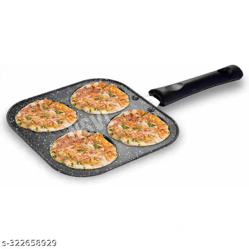 NSVL Non Stick Grill Pan & Mini Uttapam Pan Tawa Aluminum Multi Snack Maker / 2 pc Combo