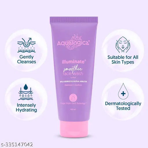 Aqualogica Illuminate+ Smoothie Face Wash with Wild Berries and Alpha Arbutin - 100ml