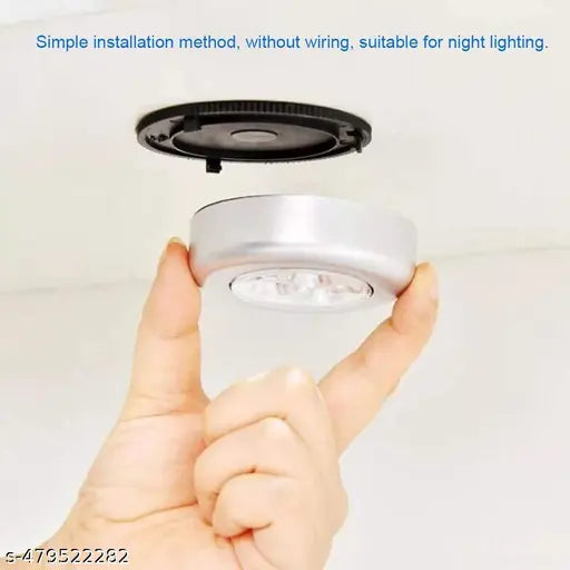 New Plastic Led Battery Powered Wireless Touch Night Light Stick Tap Touch Lamp Stick On Push Light Touch Light ( Pack of 3 )