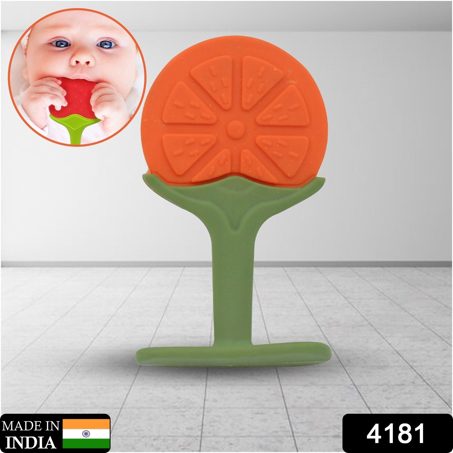 Baby Silicone Teether Fruit Teether For Toddlers100 Food Grade Silicone Teether Non-toxic Latex Free Suitable For Kids Above 3 Months (1 Pc ) - Springkart 