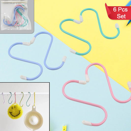 17873 S Shape Metal Hooks For Hanging Heavy Duty S Shaped Hooks For Hanging Clothes Metal Hooks For Kitchen Wardrobe Work Shop Bathroom Garden Office (6 Pcs Set) - Springkart 