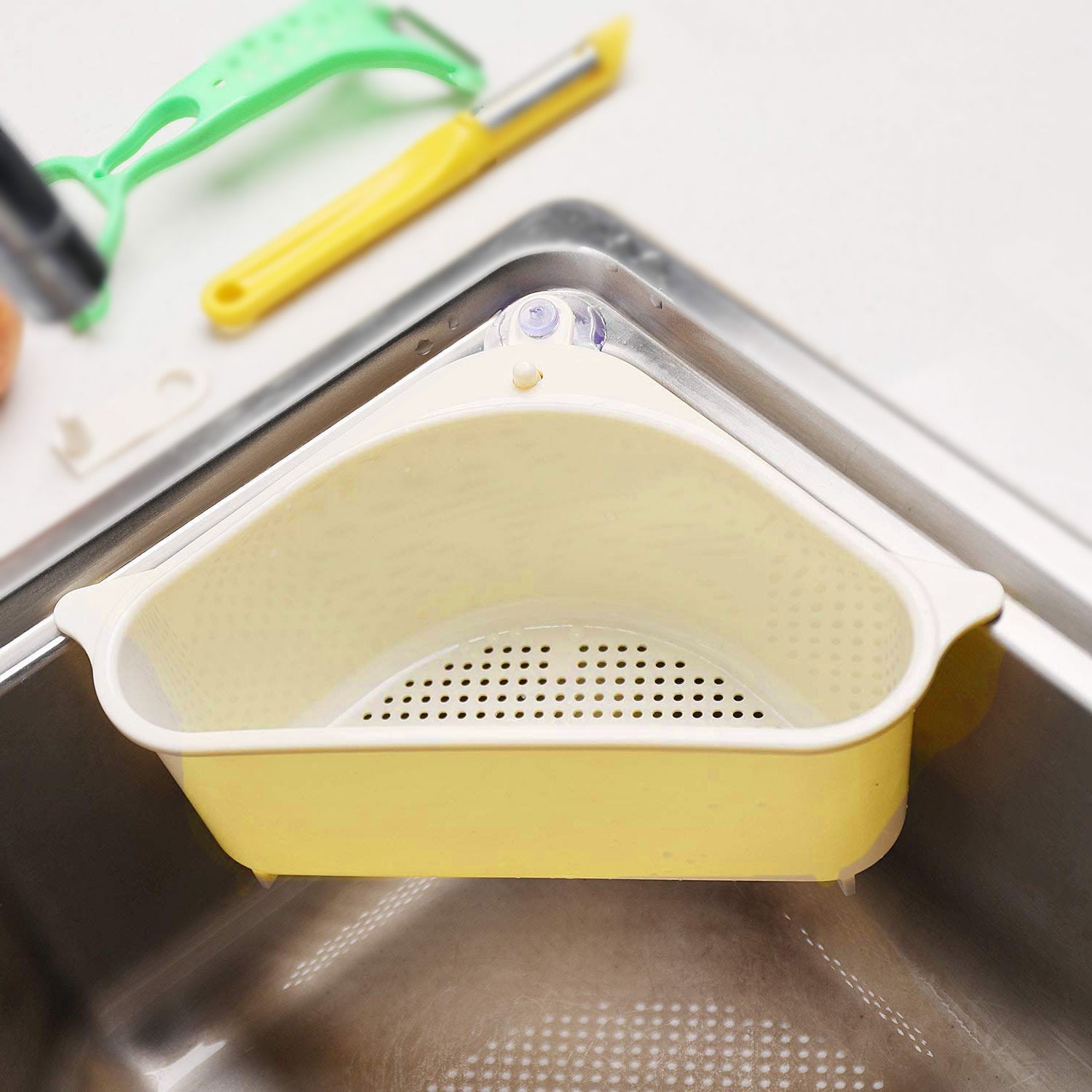 Triangular Multi Functional Drainer Shelf Sink Storage Holder - Springkart 
