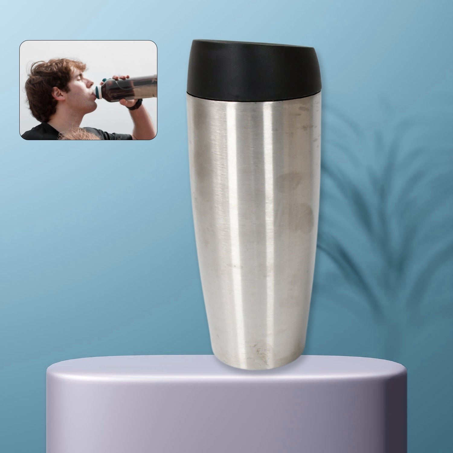 13007 Stainless Steel Vacuum Insulated Coffee Cups Double Walled Travel Mug Car Coffee Mug With Leak Proof Lid Reusable Thermal Cup For Hot Cold Drinks Coffee Tea (850ml Approx) - Springkart 
