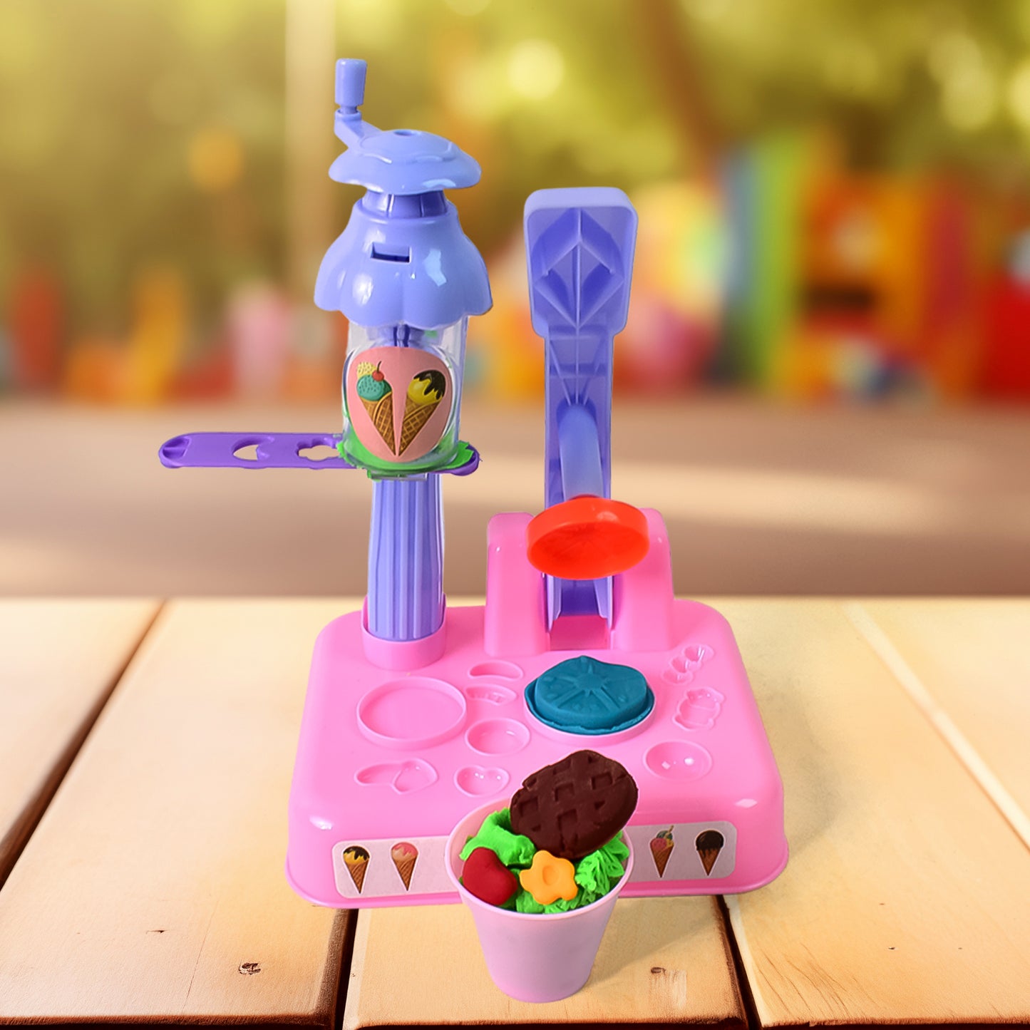 Scoop And Play Set Color Dough For Kids Play Toys Ice Cream Maker Machine (36 Pcs Set) - Springkart 