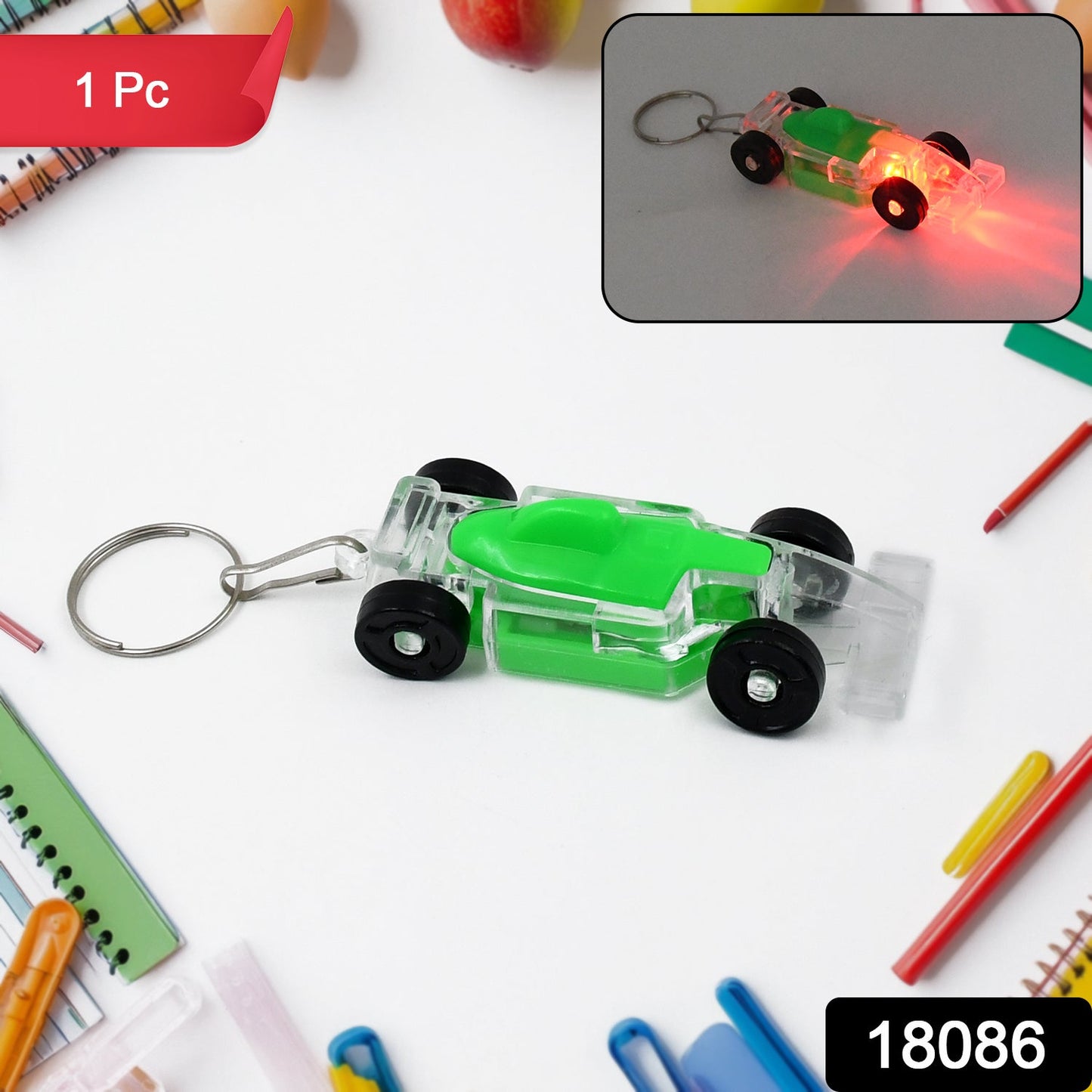 Cars Shape Keychain With On Off Button Led Flashing Light (1 Pc) - Springkart 