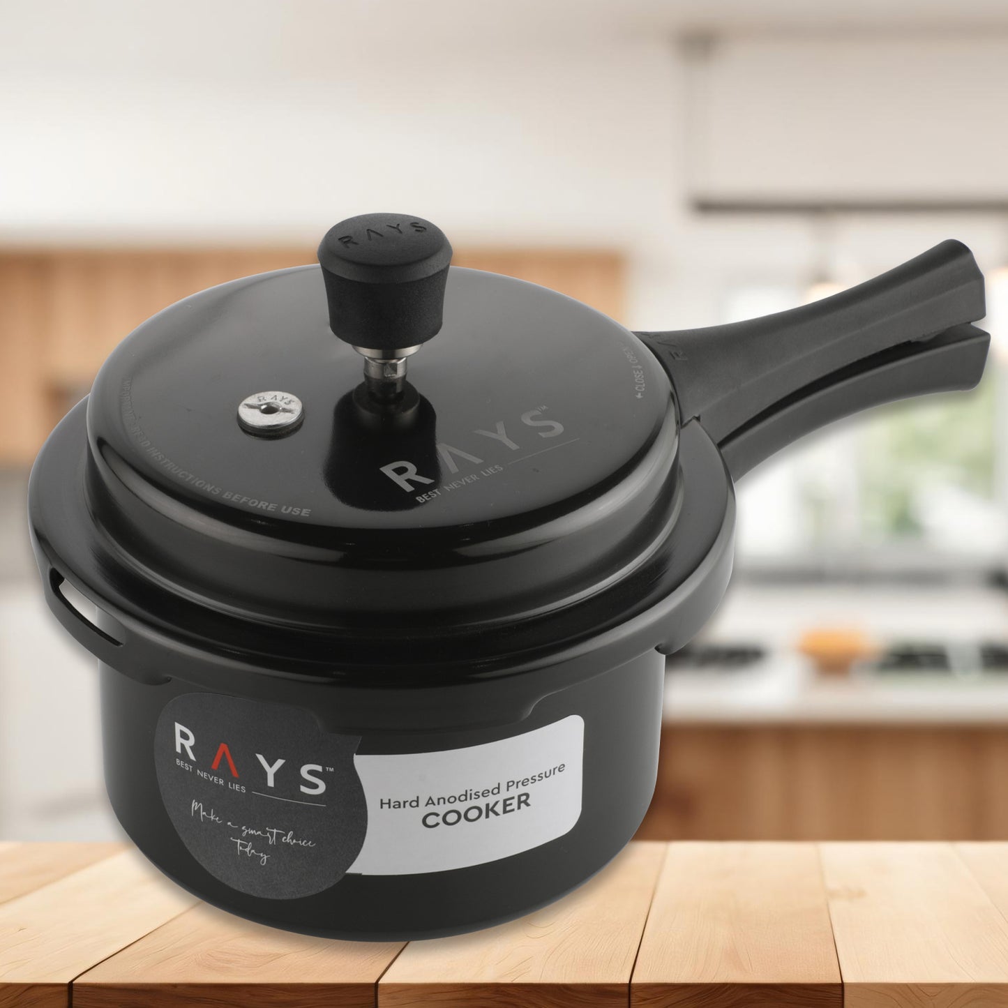 Aluminium Rays Black Beauty Pressure Cookers With Outer Lid (2.5 Litres) - Springkart 