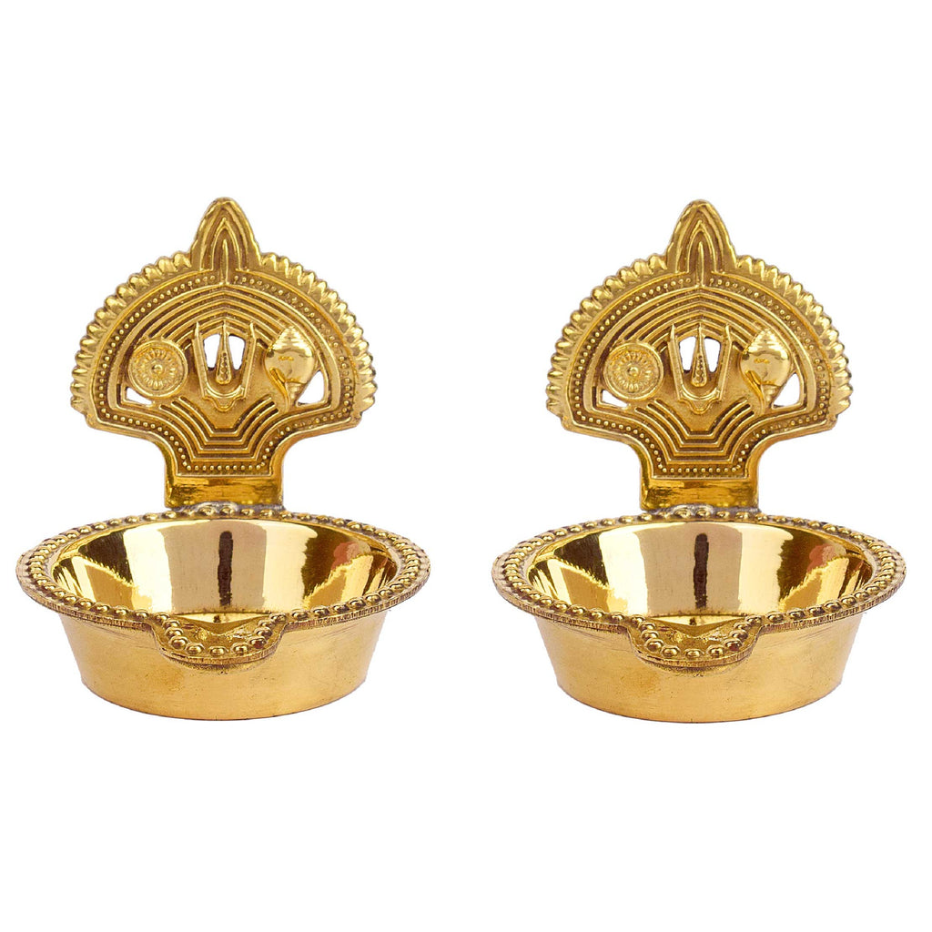 Vishnu Brass Diya – Divine Brass Oil Lamp
