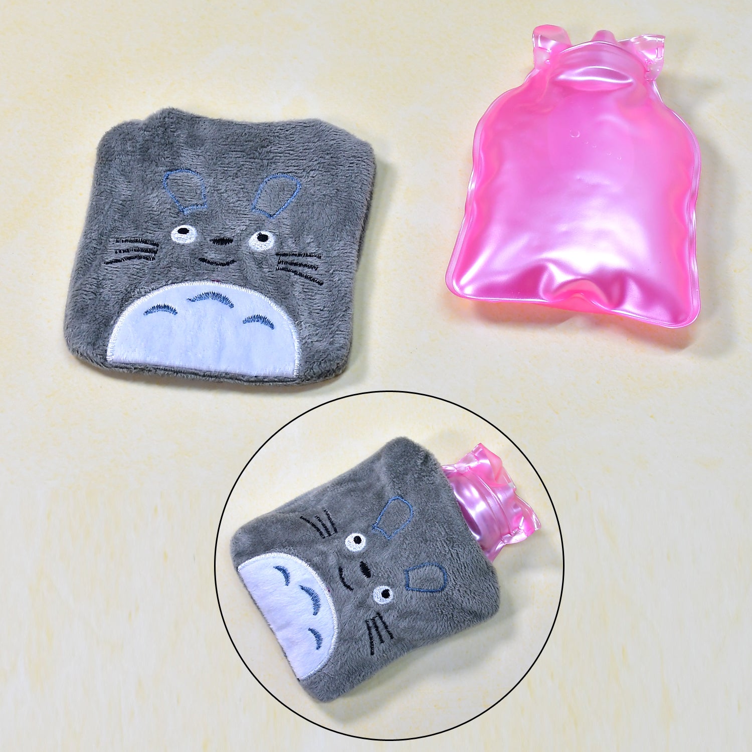 6531 Totoro Cartoon Hot Water Bag Small Hot Water Bag With Cover For Pain Relief Neck Shoulder Pain And Hand Feet Warmer Menstrual Cramps. - Springkart 