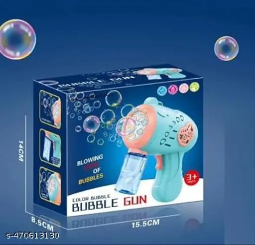 Bubble Gun Toy with Light for Kids | Girls & Boys | 1-Bubble Solution | 1500+ Bubbles Per Minutes