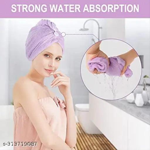 Pack of 2 Sky Blue & Lavender Purple Hair Towel Wrap Turban Microfiber quality hair wrap towel (EXPORT QUALITY)