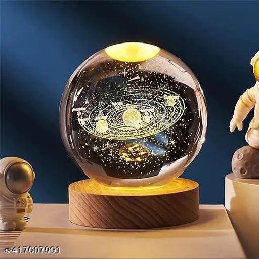 3D Crystal Ball Night Lamp,Solar System Crystal Ball Night Light,