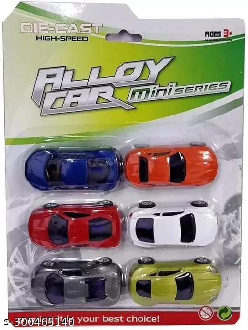 Metal Die-Cast Unbreakable Mini Alloy Metal Car Set of 6 Cars for Kids (Multicolor)