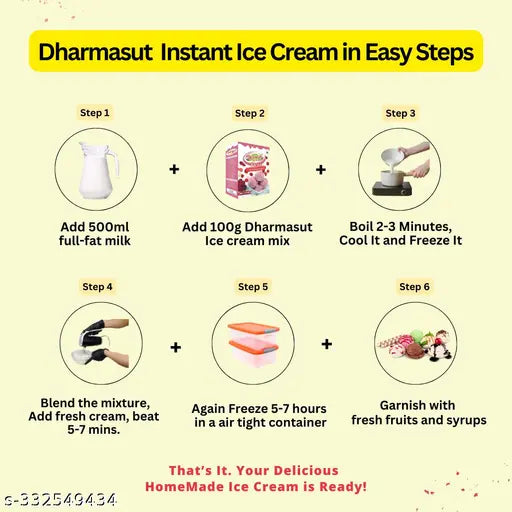 Instant Rose Ice Cream Powder 100gm* Pack of 3