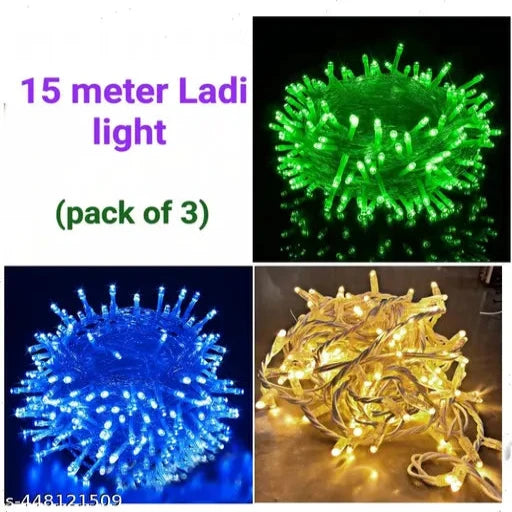 (Set of 3) Diwali LED light, Diwali multiple colour lights home decoration, blue, yellow, green