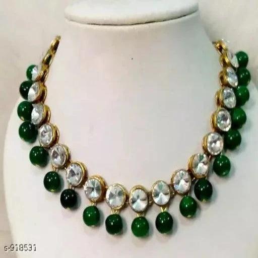 Trendy Alloy & Kundan Beads Necklace Set - Springkart 