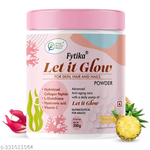 Let It Glow Collagen Hyaluronic , L-Glutathione, Vitamin C & Sesbania Agati Extract For men & women – 200g - Springkart 