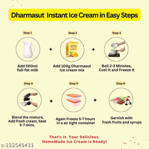 Instant Mango Ice Cream Powder 100gm* Pack of 3