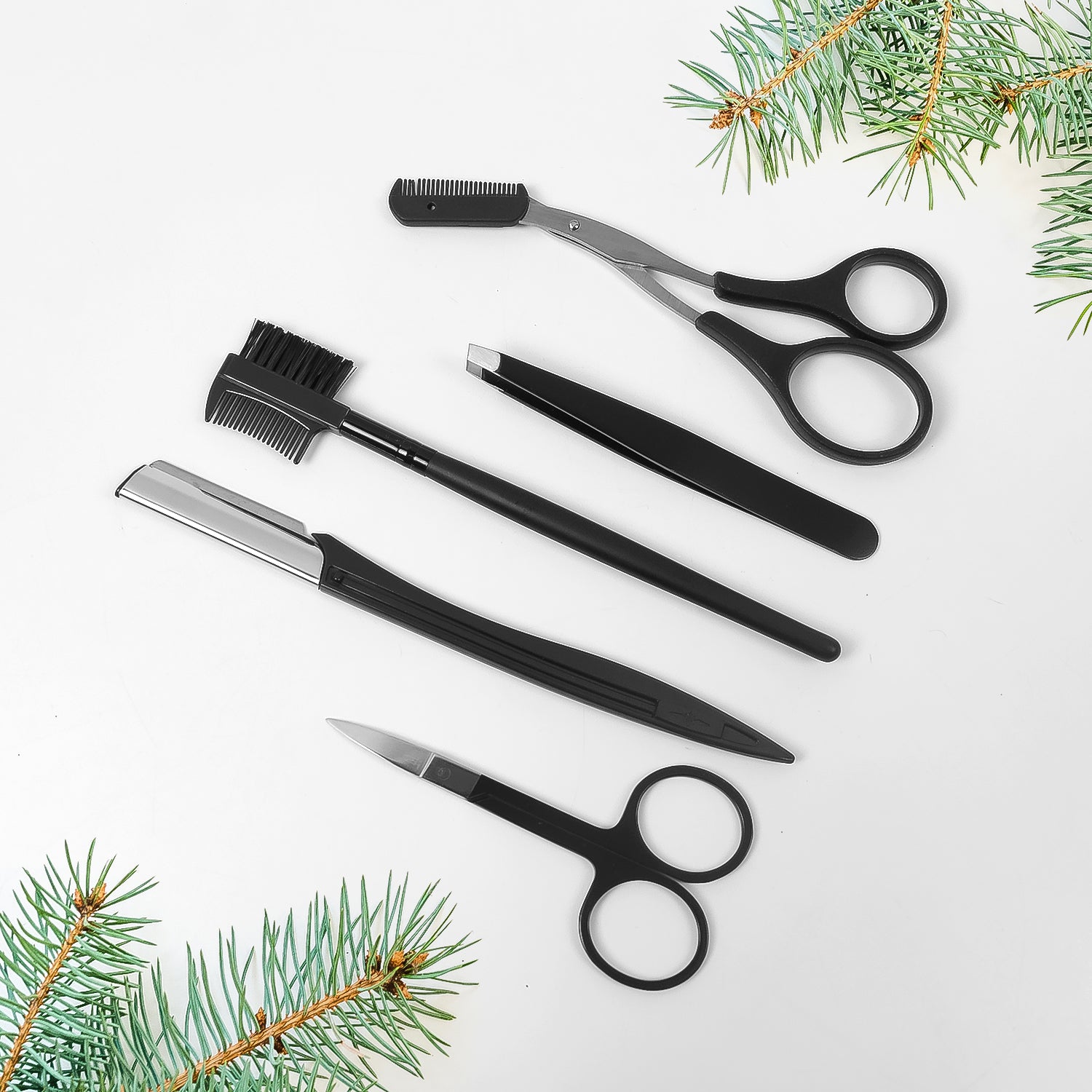 Eyebrow Kit 5 In 1 Tweezers For Eyebrows (1 Set) - Springkart 