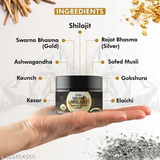 Shuddh Shilajit Gold and Silver Resin -100% Ayurvedic Himalayan | For Men & Women - 20G (Pack of 3) - Springkart 