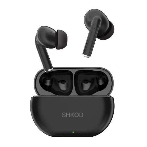 SHKOD AirLits1 Pro True Wireless in-Ear Earbuds with Mic, Bluetooth 5.3, Fast Charging (Black)