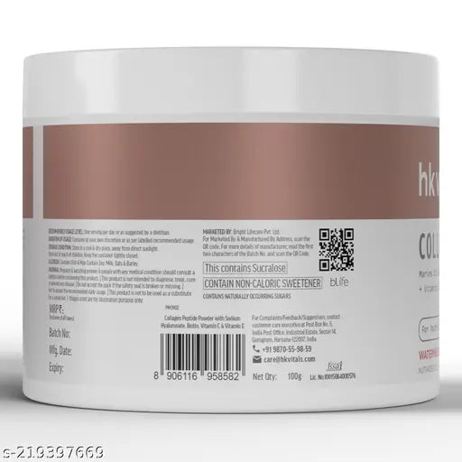 Vitals Skin Radiance Collagen Powder, Marine Collagen (Watermelon, 100 g),Collagen Supplements for Women & Men