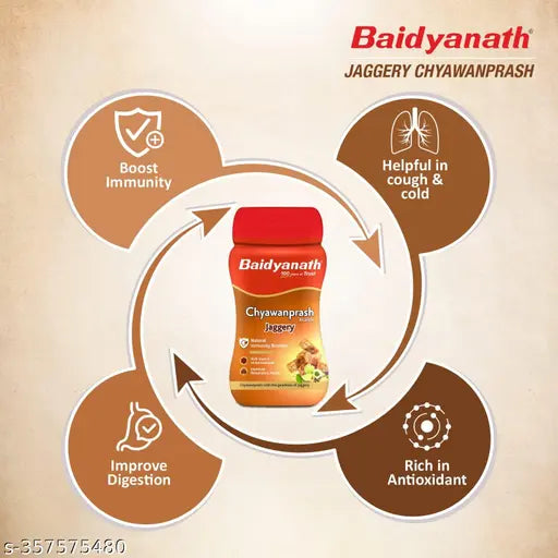 Baidyanath Jaggery Chyawanprash 750gm (Pack of 1) contains pure desi ghee | Immunity booster - Springkart 