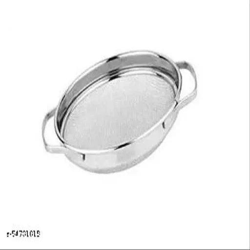 Stainless Steel Puran Jali: Multi-Purpose Food and Vegetable Washing Strainer - 30cm (Silver) - Springkart 