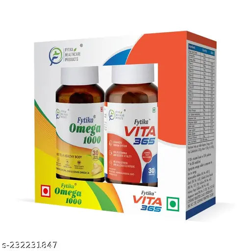 Vita 365 & 1000 Combo Pack | Multivitamin & 3 for men and women EPA 360mg + DHA 240mg(30 Tablets and 30 Capsules) - Springkart 