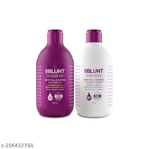 BBLUNT Hair Fall Control Shampoo & Conditioner Combo with Pea Protein & Caffeine for Stronger Hair - (300 ml + 250ml)