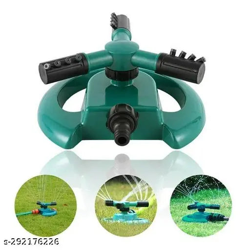 3 Arm 360° Sector Rotating Water Sprinkler Garden Pipe Hose Irrigation Yard