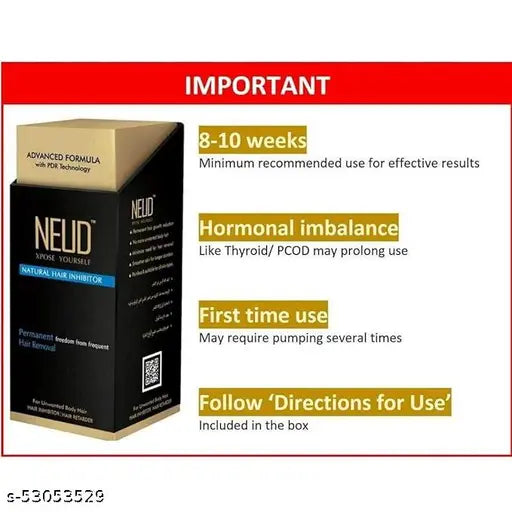 NEUD Natural Hair Inhibitor for Permanent Reduction of Unwanted Hair in Men and Women - 1 Pack (80gm) - Springkart 
