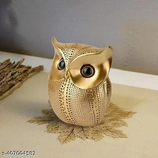 Modern Classy Lucky Owl Resin Art Figure Showpiece