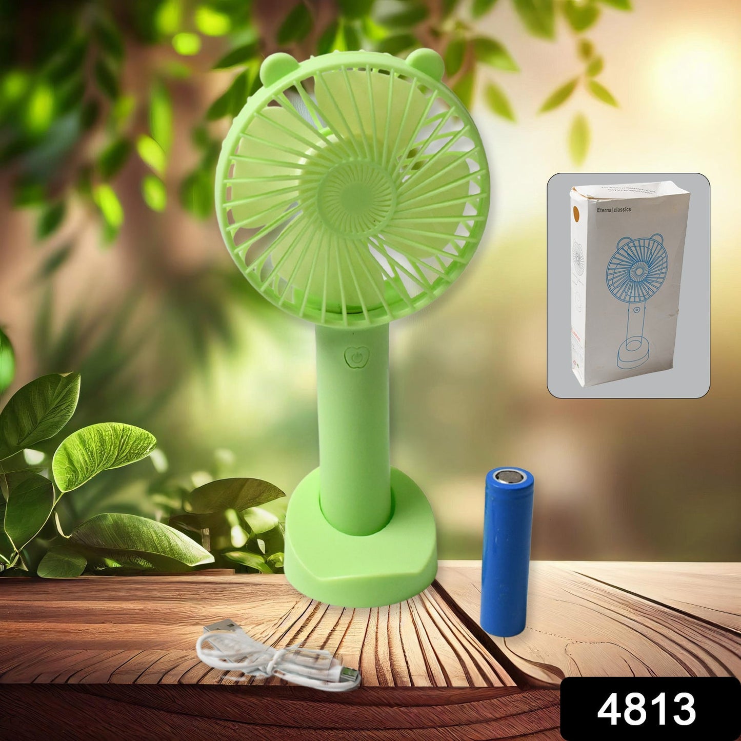 Portable Classic Hand Fan - 3-Speed Table Fan for Personal Desk, Suitable for Office, School, and Home Use (Battery Not Included) - Springkart 