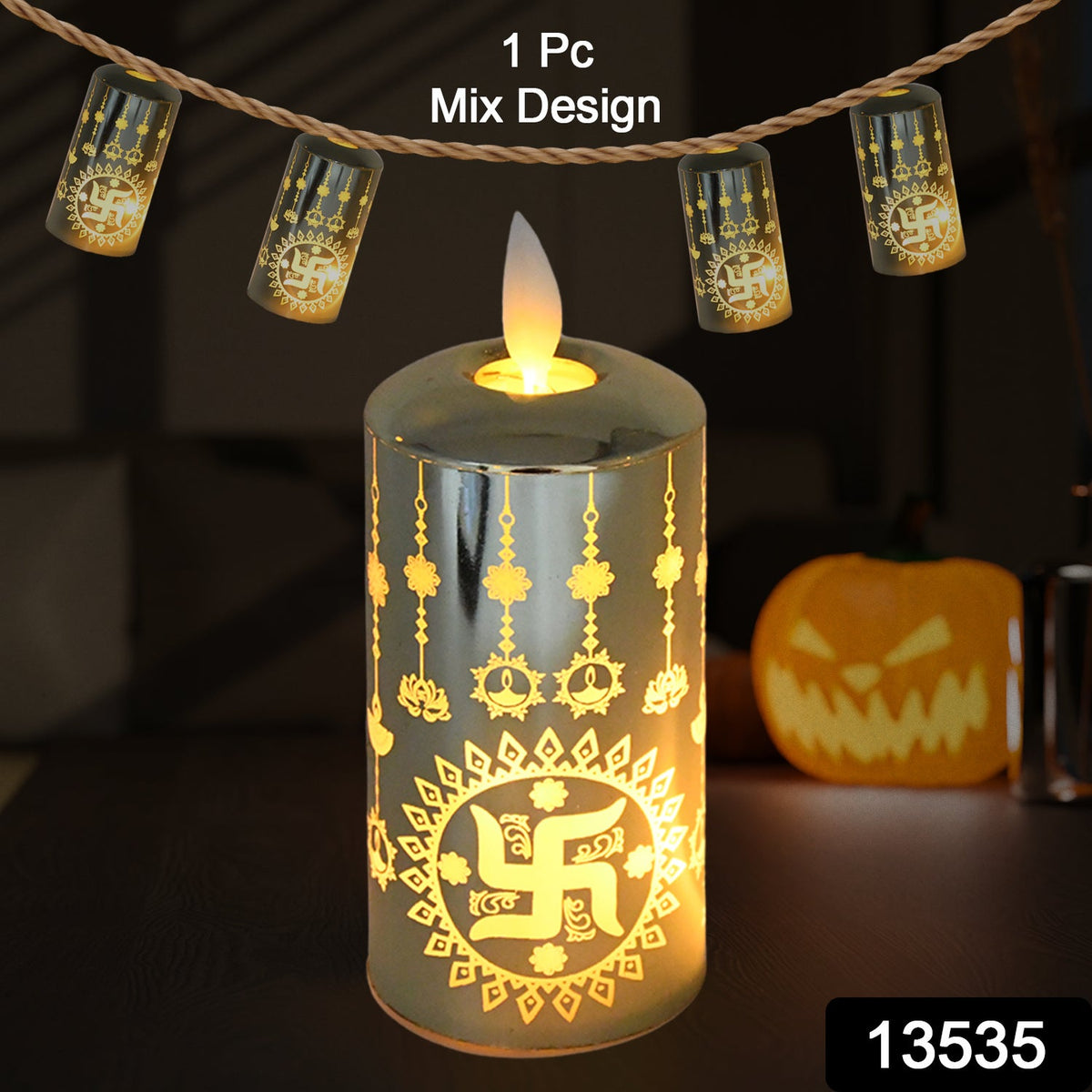 Flameless Diya Flickering Candle, Realistic Moving Flame LED Light (1 Pc / Mix Design) - Springkart 