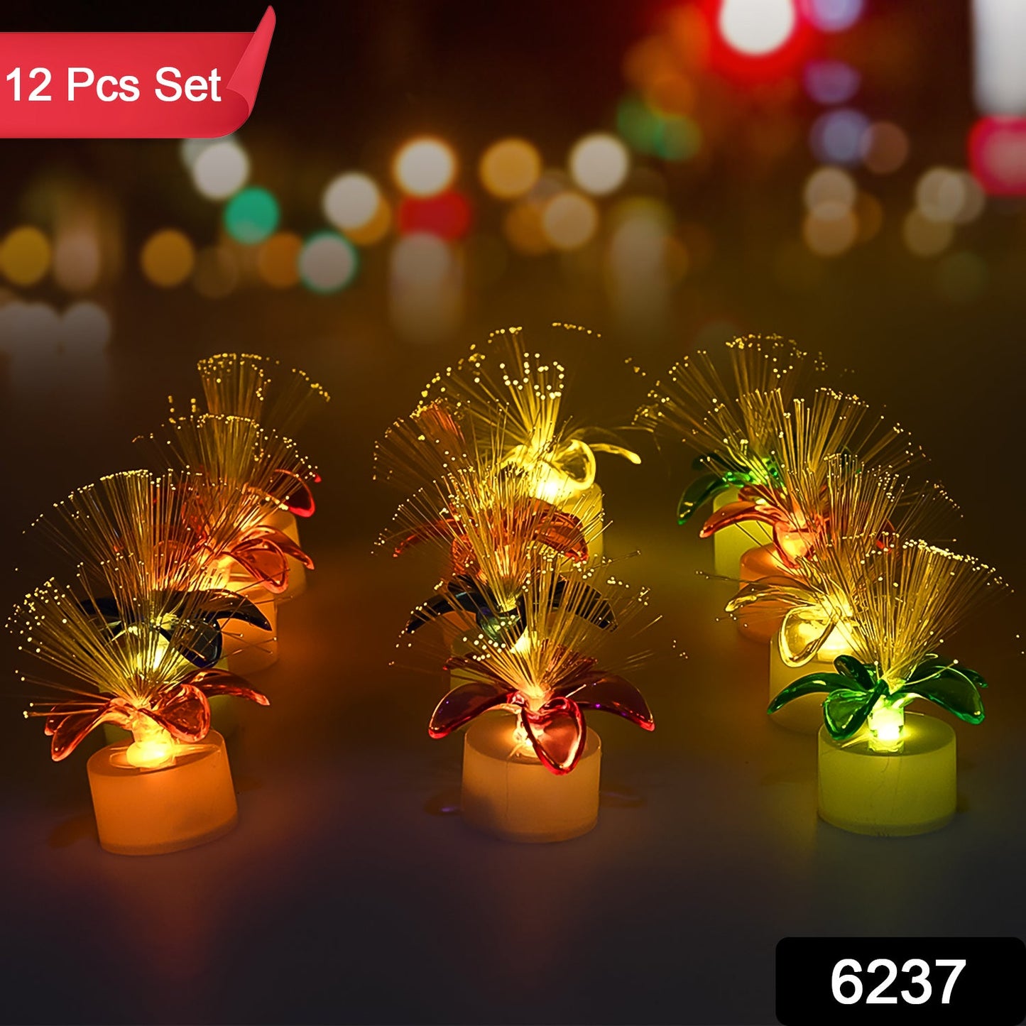 Fiber Optic Light, Mini Color Change LED Table Centerpieces, Light Up Candle - Pack of 12 - Springkart 