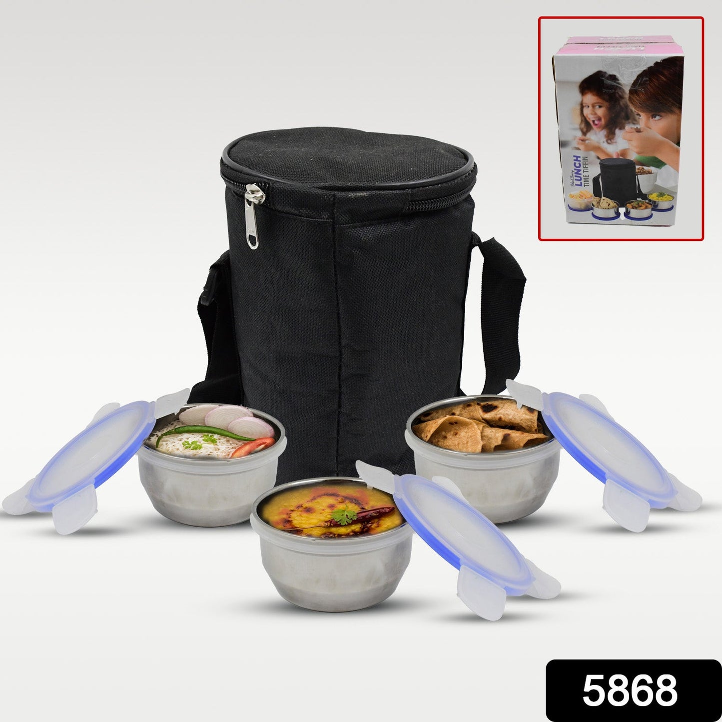 AIRTIGHT & LEAK PROOF STAINLESS STEEL CONTAINER MULTI COMPARTMENT LUNCH BOX CARRY TO ALL TYPE LUNCH IN LUNCH BOX & PREMIUM QUALITY LUNCH BOX IDEAL FOR OFFICE , SCHOOL KIDS & TRAVELLING IDEAL - Springkart 