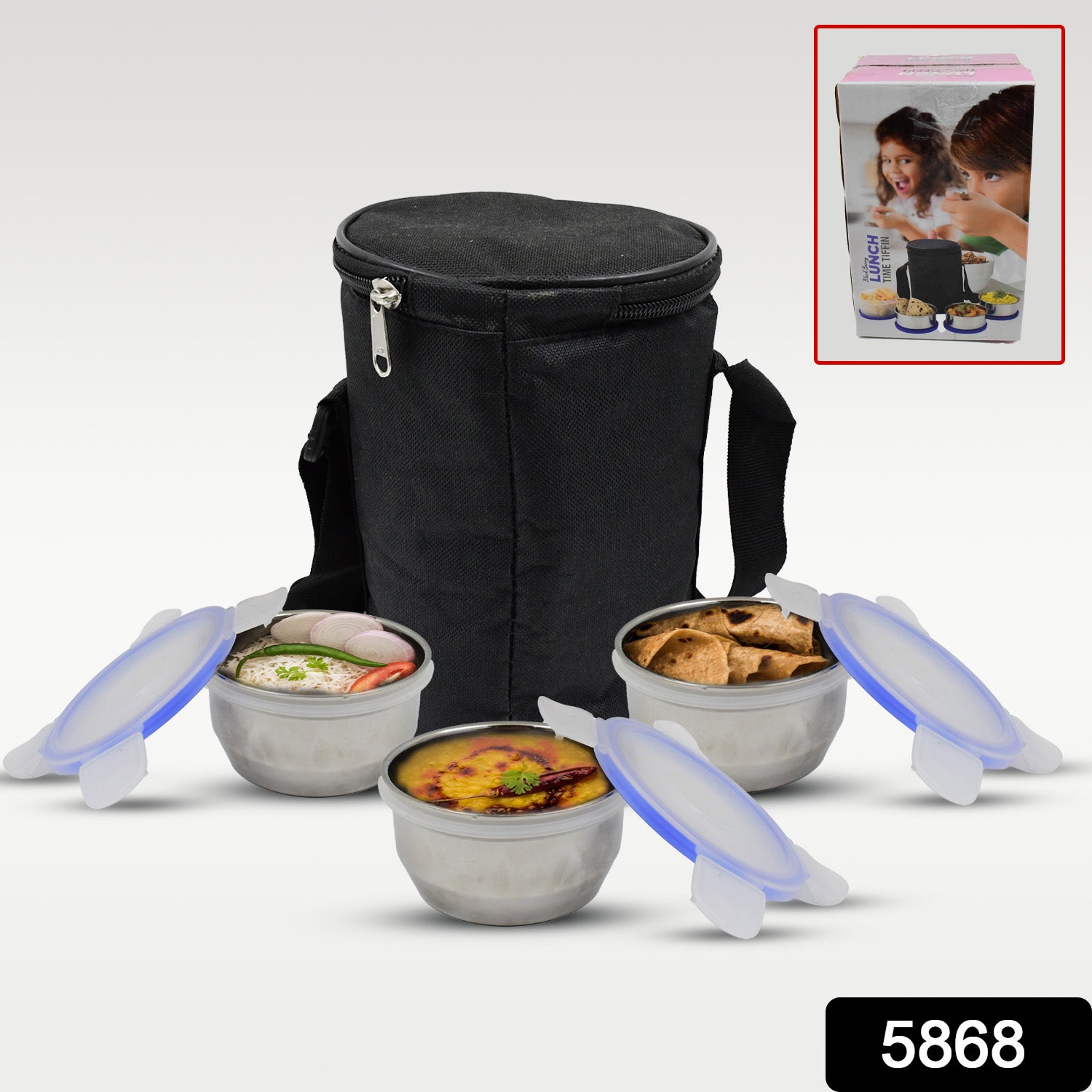 AIRTIGHT & LEAK PROOF STAINLESS STEEL CONTAINER MULTI COMPARTMENT LUNCH BOX CARRY TO ALL TYPE LUNCH IN LUNCH BOX & PREMIUM QUALITY LUNCH BOX IDEAL FOR OFFICE , SCHOOL KIDS & TRAVELLING IDEAL - Springkart 