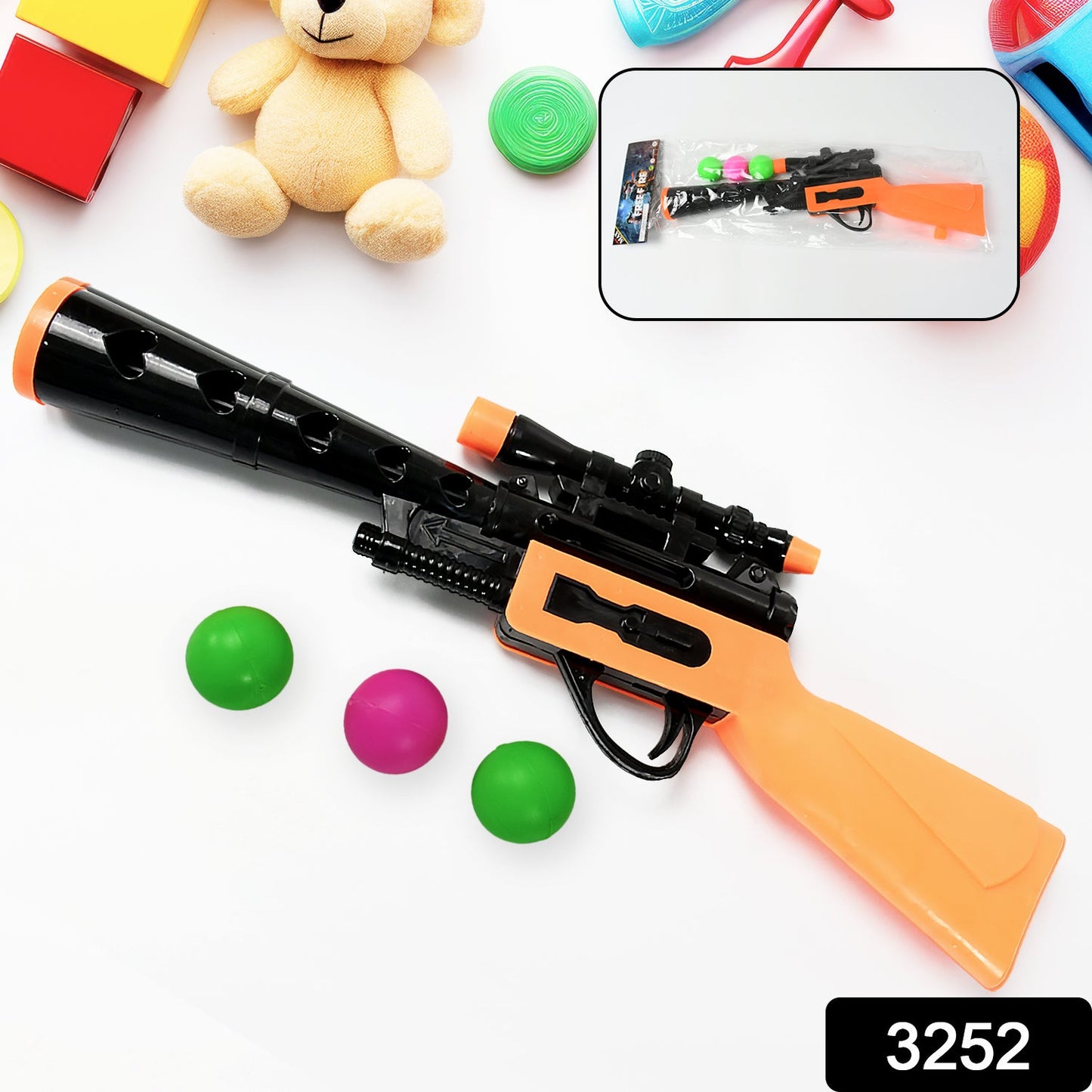 Manual Big Shooting 3 Ball Gun Toy shoot super ping pong gun for kids, Plastic Balls Shooting Gun Toys For Boys Kids High Quality Gun - Springkart 